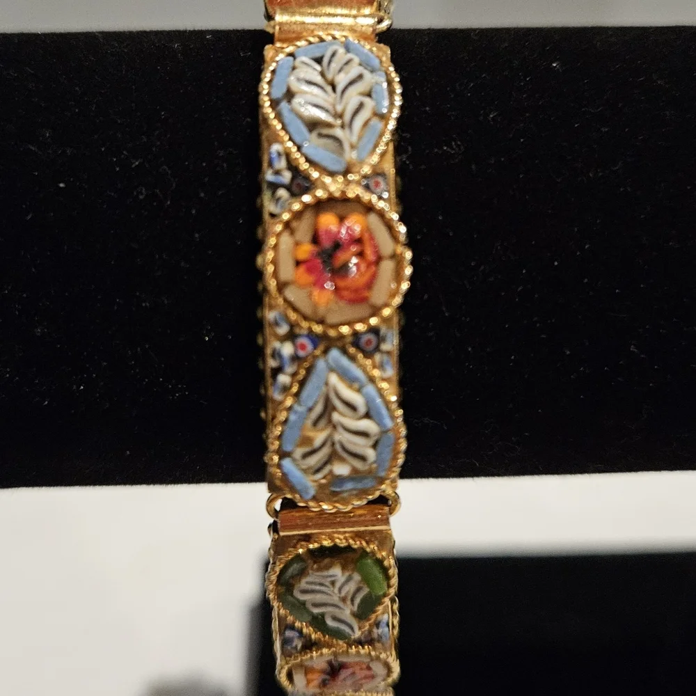 Vintage Italian Micro Mosaic Panel bracelet - Picture 2 of 9